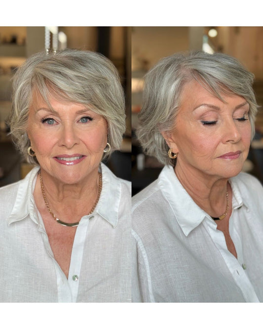 SHOP BY EYE - Gray Hair + Blue Eyes